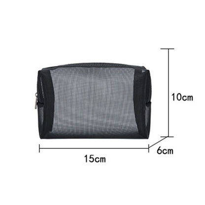 Mesh Cosmetic Bag Travel Zipper Makeup Bags Transparent Organizer Storage Pouch