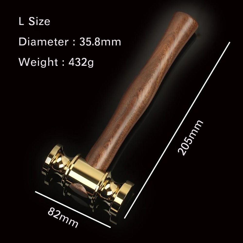 Hammer Solid Brass Mirror Polished Wooden Handle Leather Craft Workshop DIY Tool