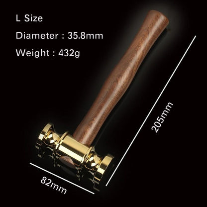 Hammer Solid Brass Mirror Polished Wooden Handle Leather Craft Workshop DIY Tool