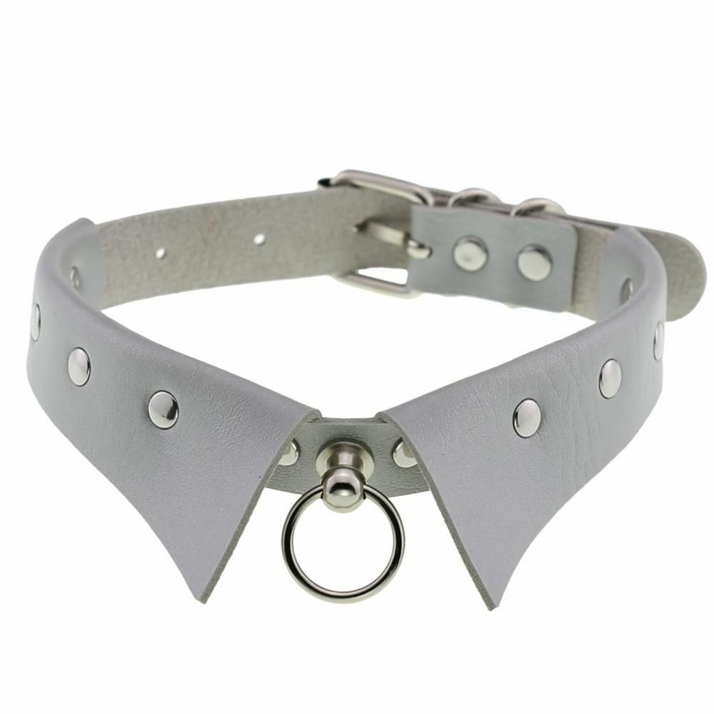 Women Men Chokers Steampunk Party Necklace Gothic Collar Pendants Leather 4x43cm