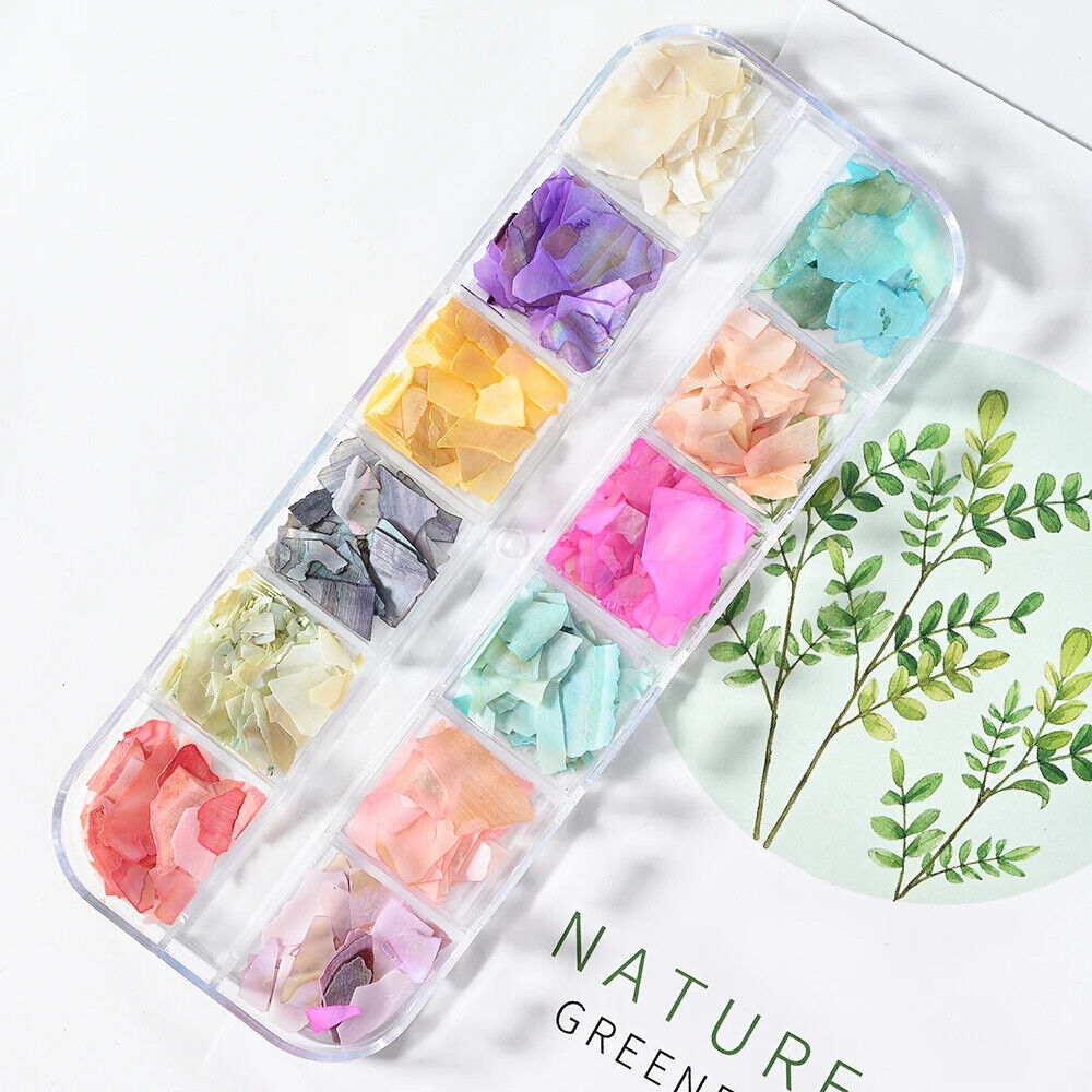 Nail Art Charms Flakes Abalone 3D Irregular Slice Shell Stone DIY Manicure Decor