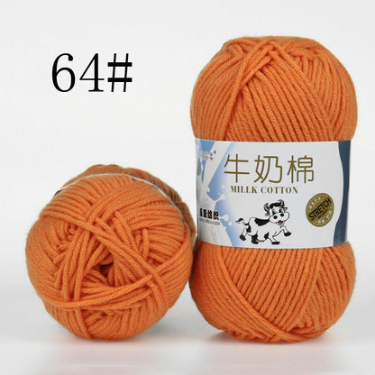 Hot Sale 50g Hand-woven Chunky Yarn Soft Milk Cotton Knitting Baby wool yarn