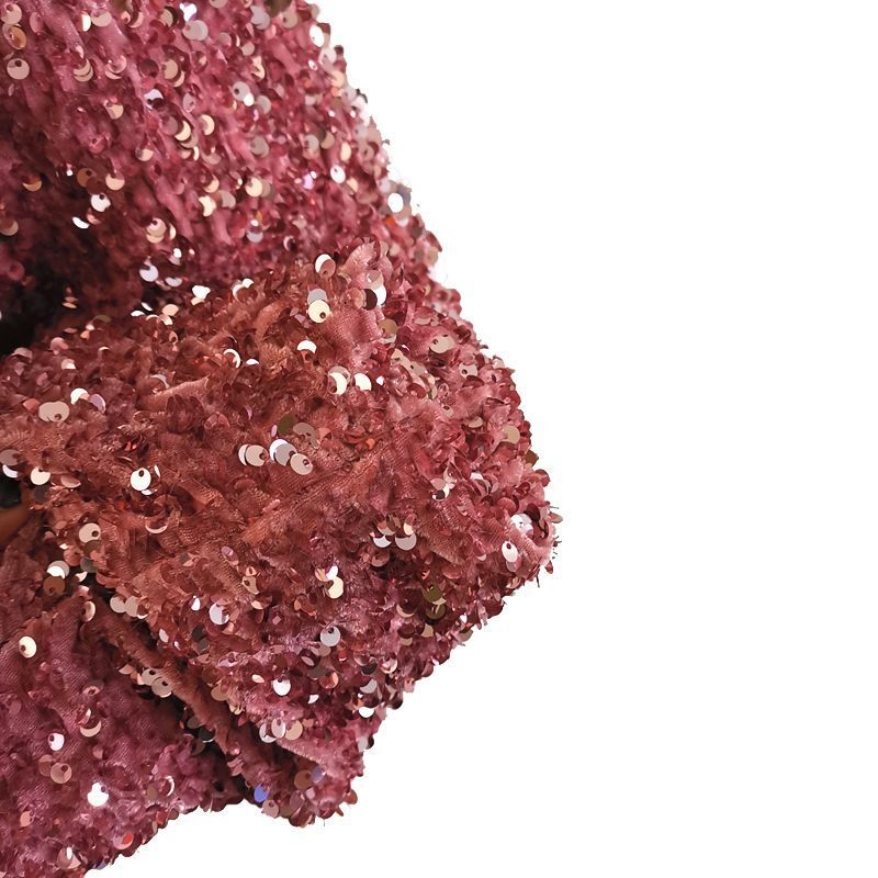 Sequins Shoulder Bag Large Glitter Beaded Tote Handbag Mermaid Sequins Hand Pink