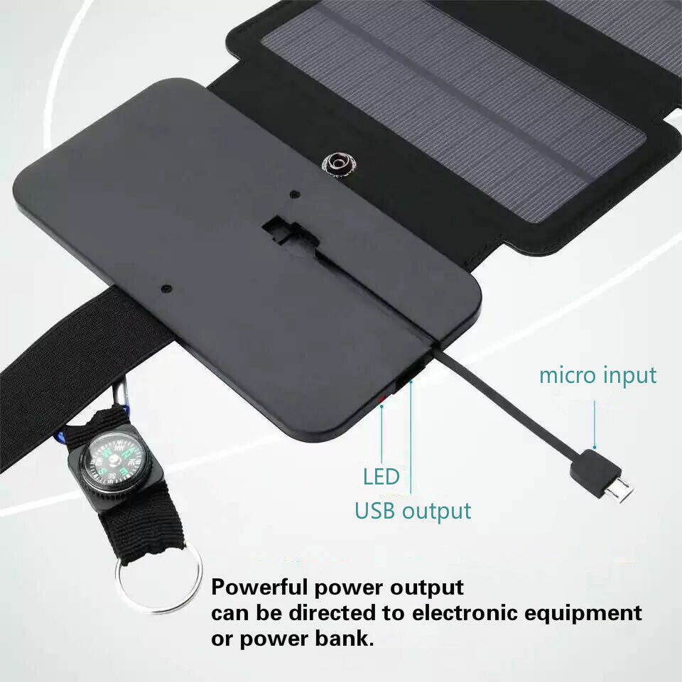 4P Folding Solar Panel Power Bank Charger Waterproof Outdoor Camping w/ USB AU