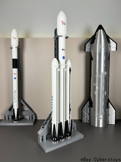 1:144 NASA SpaceX Falcon Heavy F9 Strong back Rocket Model Set Foldable Leg