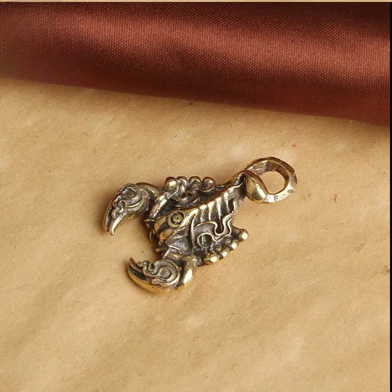 Solid Brass Scorpion Figurine Desktop Decor Ornaments Toy Scorpius Pendant