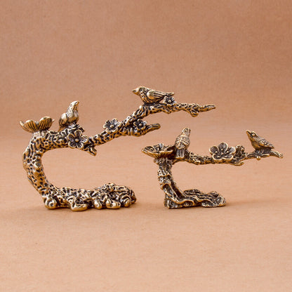 Solid Brass Eyebrow Top Desktop Decoration with Copper Carving Decoration