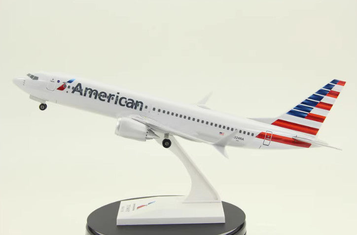1:200 31CM RISESOON American BOEING 737 MAX 8 Airplane ABS Plastic Plane Model