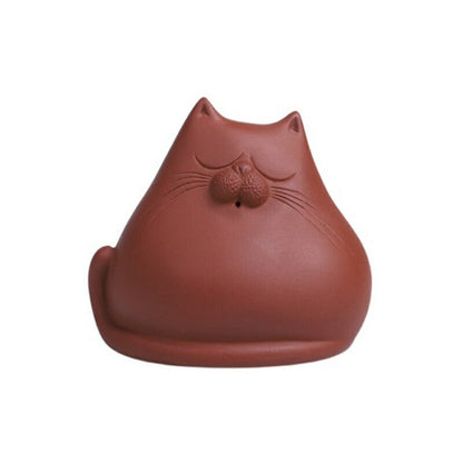 Purple Sand Tea Pet Cat Ornaments Can Raise Tea Set Accessories Handmade Cute Mi