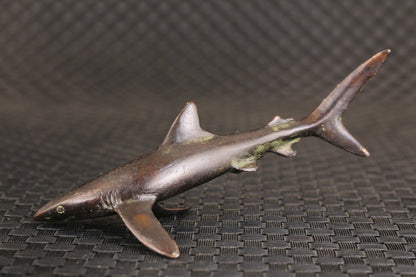 Chinese bronze hand cast shark statue figure ornament netsuke tea pet