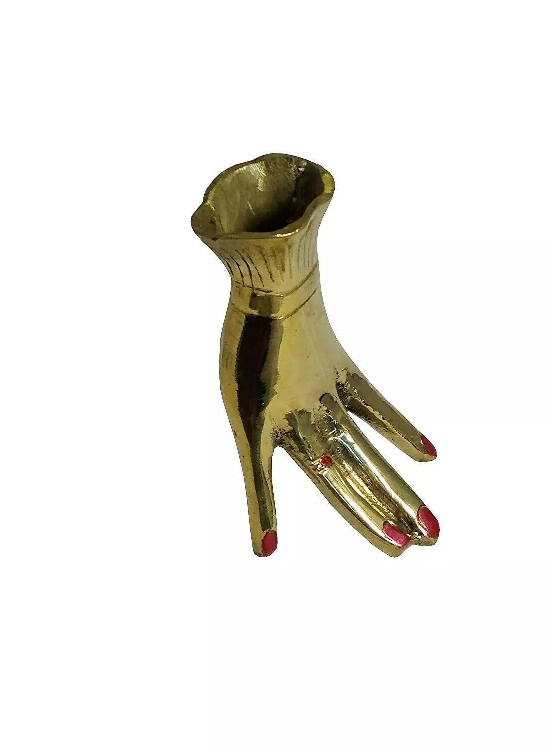 New Brass Golden Multipurpose Flower vase/Ashtray in Shape of Hand 13 cm
