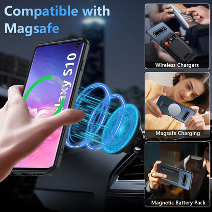 Magnetic for Samsung Galaxy S10 Case, Compatible with Magsafe, Shockproof Milita