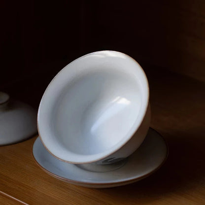 Ruyao Ceramic Covered Bowl Kung Fu Tea Set Household Collection Originality