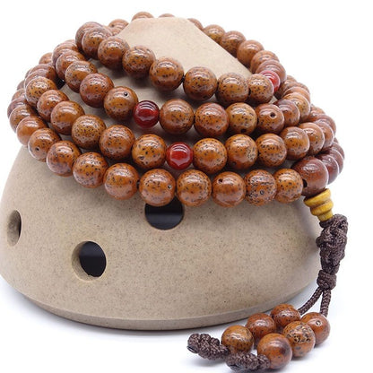 Old Star and Moon Bodhi 108 Beads 8mm Prayer Bead Bracelet Handcrafted Beads
