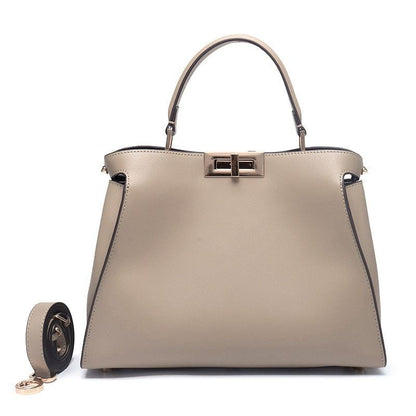 Genuine Leather Tote Handbag Women Bags Square Purse S/M/L Sizes Cow Leather 1PC