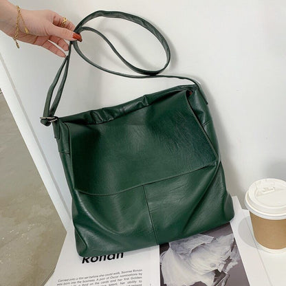 Big Women Bags Leather Bag Black Shoulder Bag Ladies Tote Handbag