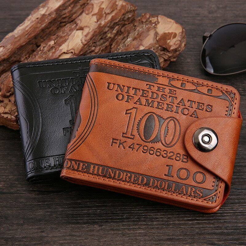 Retro Men's Wallet 3D Dollar Print Credit ID Card Holder Wallet Male Coin Purse