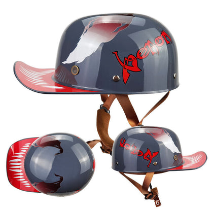 Retro Half Helmet Baseball Cap Quick Release Motorcycle Helmet for Men Women
