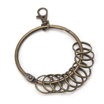 Key Ring Bronze Keychain Clips Hook Clasps Oversize Split DIY Buckle 7.5cm Metal