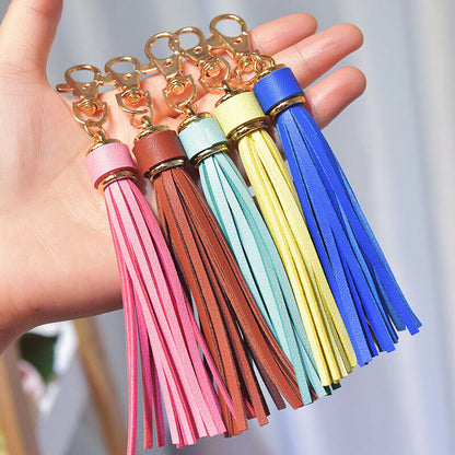 PU Leather Tassel Key Chain Handbag Bag Purse Accessories Pendant Keyring Gift
