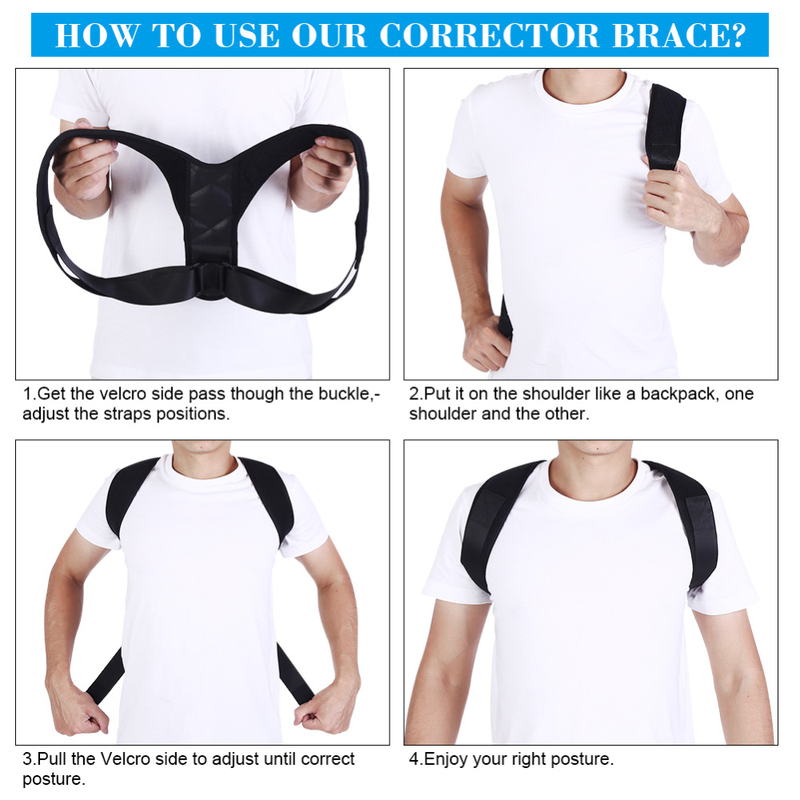 Upper Back Belt Posture Corset Back Shoulder Braces Correction Back Care Support