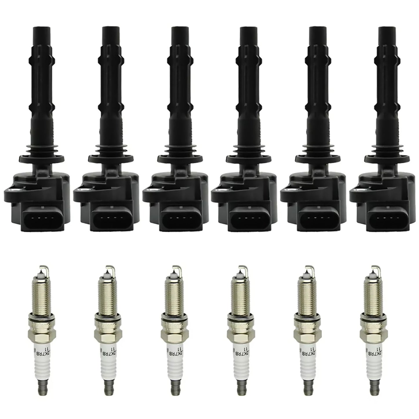 6PCS Ignition Coil & Spark Plug Set For Mercedes-Benz ML350 ML450 ML550