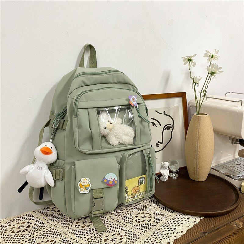 Cute Large Backpack Waterproof Nylon Schoolbags College Laptop Bags 30*12*41 CM