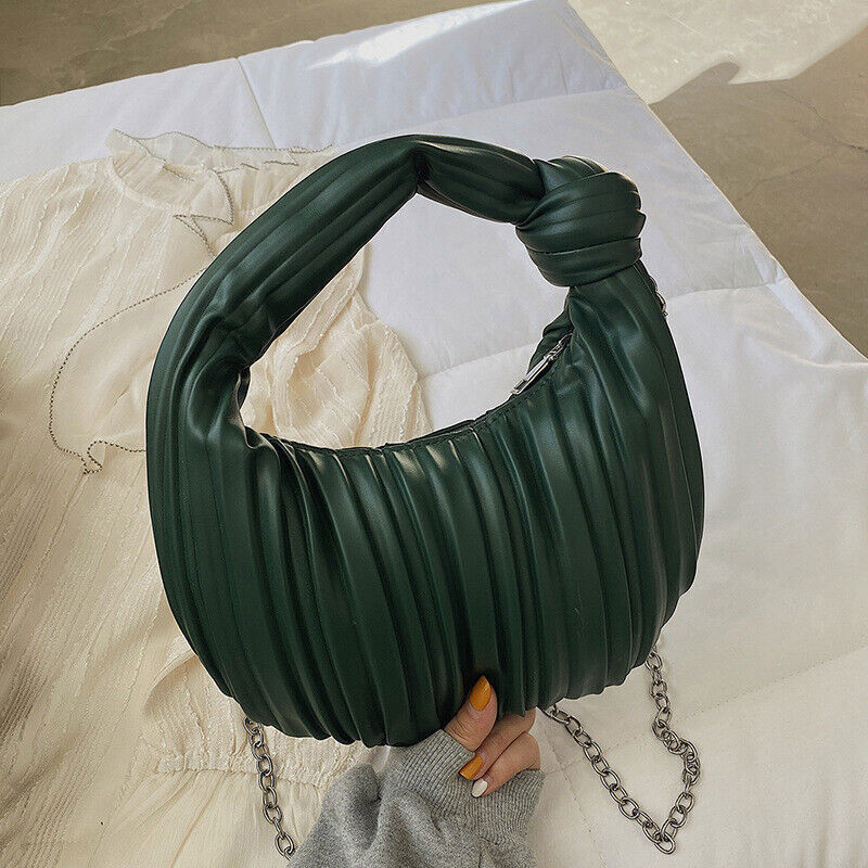 New Vintage Niche Armpit Pleated Bag Women Tote Soft Knot Dumpling Bag