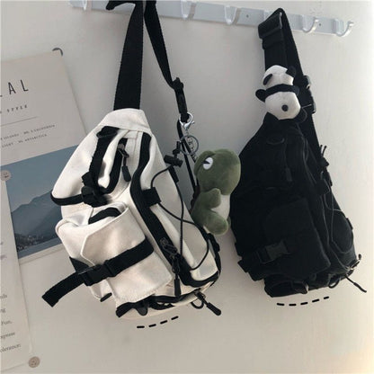 Canvas Sling Bag Gothic Crossbody Women Handbag Purse Shoulder Frog Zipper 1 PC