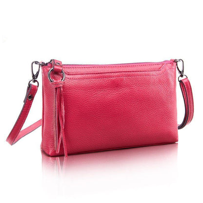 Cow Genuine Leather Messenger Bag Shoulder Purse Shoulder Bag Satchels Blue Red