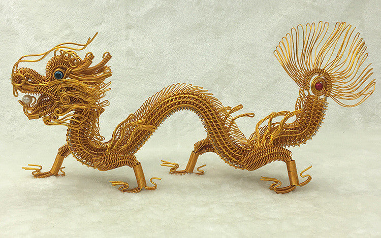 20" Dragon Hand Creative Arts And Crafts Aluminum Wire Dragon Model Ornaments