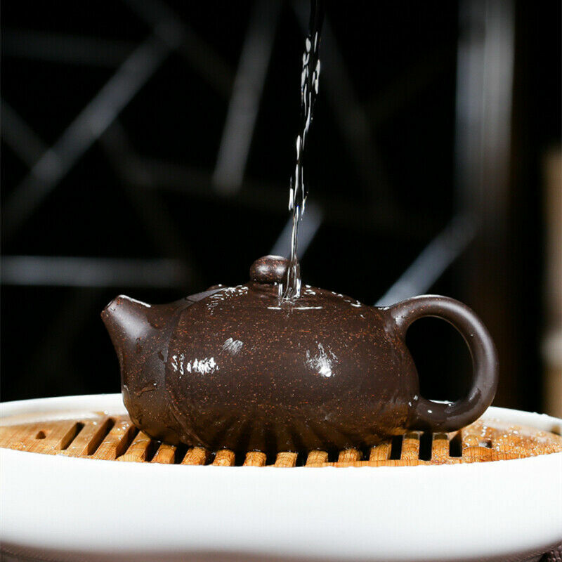 Marked Xishi Tea Pot Real Yixing Zisha Black Galaxy Clay Pot Handmade Ball Holes