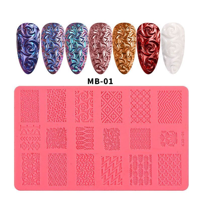 Nail Art Tool Silicone Stamping Plates 3D Template Manicure Design Printing Mold