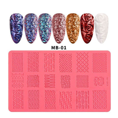 Nail Art Tool Silicone Stamping Plates 3D Template Manicure Design Printing Mold