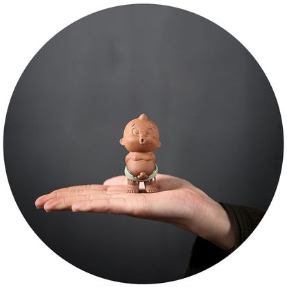 Pee Doll Water Spray Boy Ceramic Purple Clay Tea Pet Crackle Glaze Porcelain New