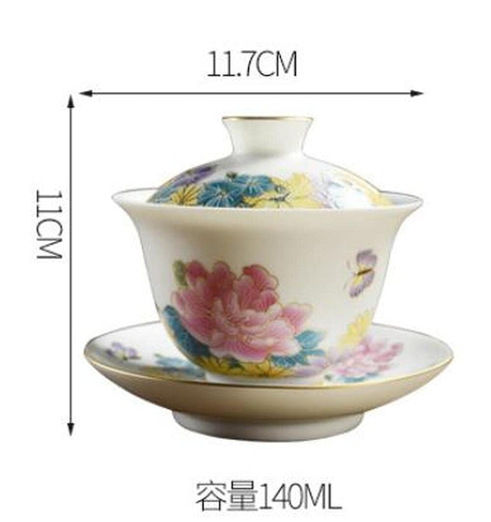 140ml Dehua Porcelain Gaiwan Handmade Bowl Tea Cup Creative Kung Fu Tea Set