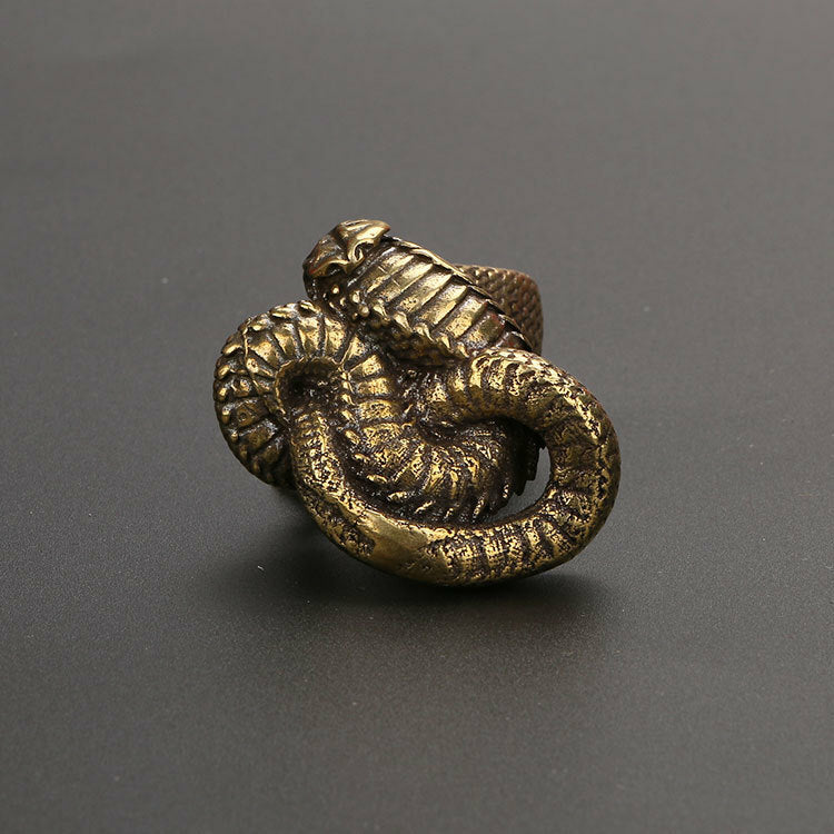 Pure Copper Zodiac Snake Creative Decorations Cobra Antique Play Bronze Tea Pet