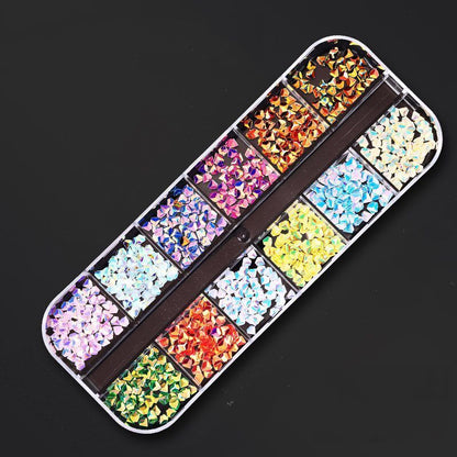 Nail Art Decor 12Design Box 3D Irregular Abalone Seashell Fragment Flakes Charms