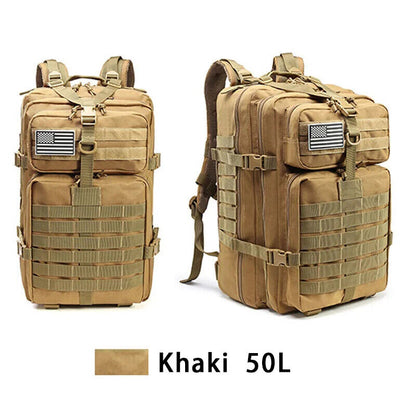 Men'sTactical Backpack 50L Army Military Outdoor Hiking Camping Hunting Bag