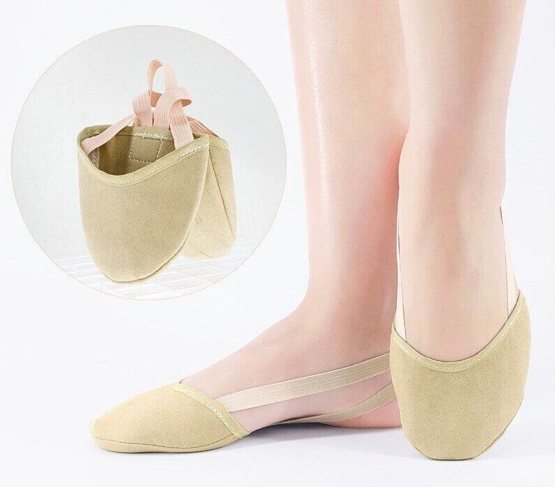 Rhythmic Gymnastic Shoes Microfiber Tan Elastic Half Sock Ballet Belly Dancewear