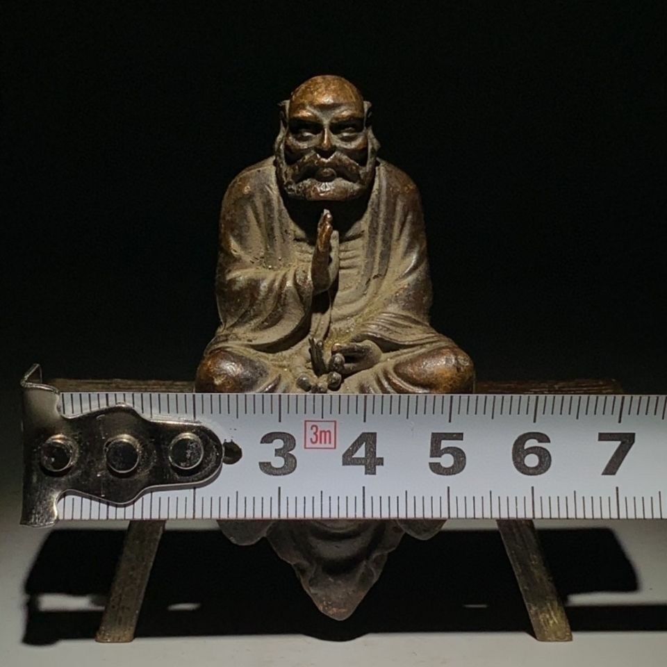 Exquisite Chinese Pure Red Copper Buddhist Bench Buddha Statue Decoration