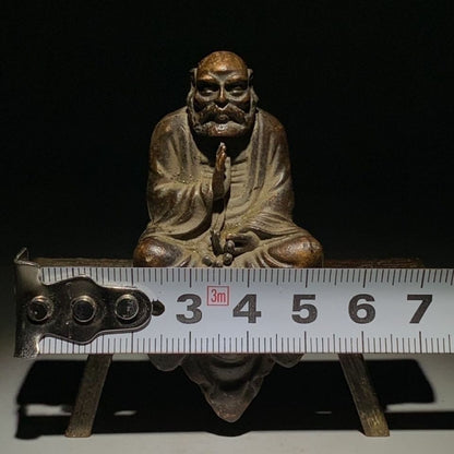 Exquisite Chinese Pure Red Copper Buddhist Bench Buddha Statue Decoration