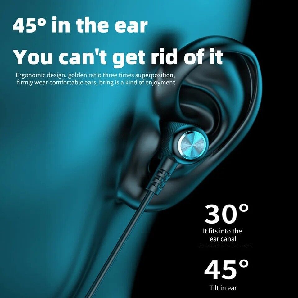 New Bluetooth Neckband Wireless Headphones Mic Headset Stereo Earbuds Earphone