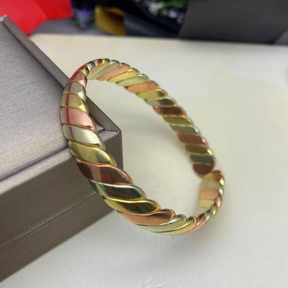 Nepalese Handmade Tri-Color Copper Bangle Ethnic Style