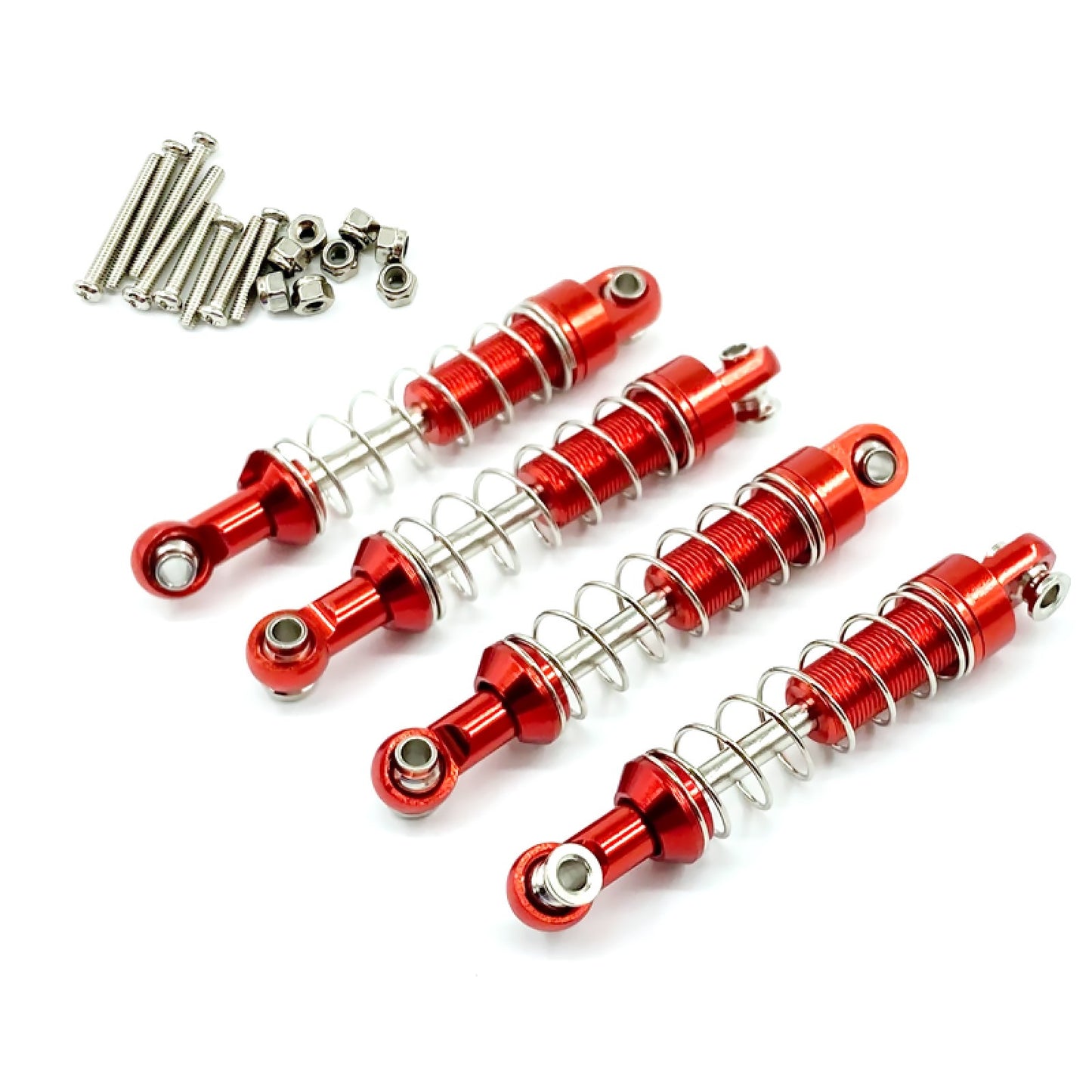 4Pcs Red RC Car Shock Absorber w/ Accessories For WPL C14 C24 C34 MN D90 D91 D96