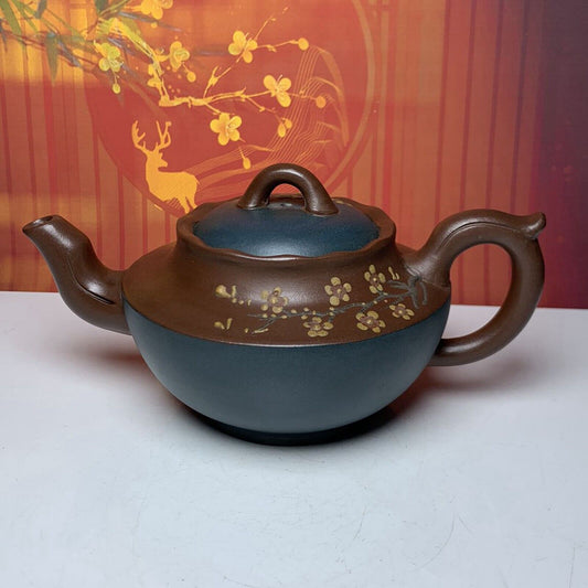 Vintage Chinese Yixing Purple Clay Teapot Zisha Ceremony Plum Blossom Teaware