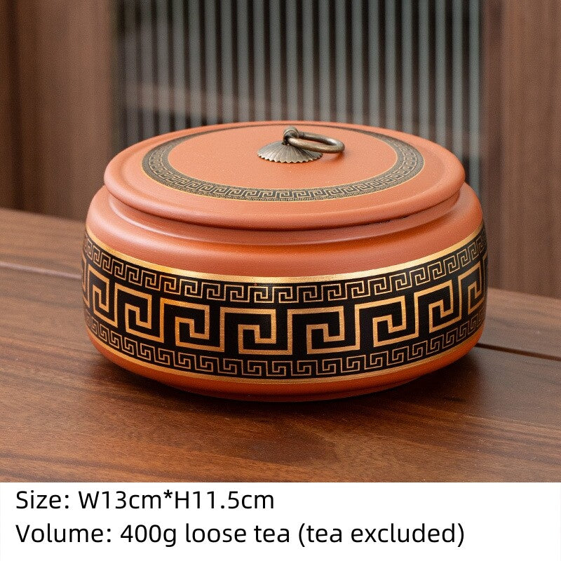 Sealed Tea Canister With Lid Small Yixing Zisha Purple Clay Jar For Loose Tea