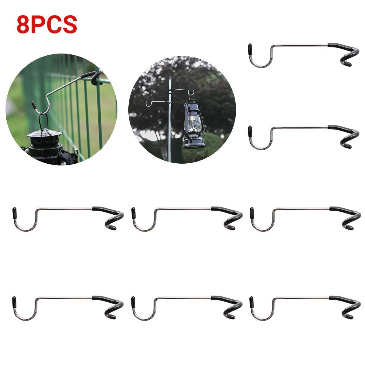 Stainless Steel Light Stand Holder Hooks Portable Tent Pole Lamp Hanger Hunting