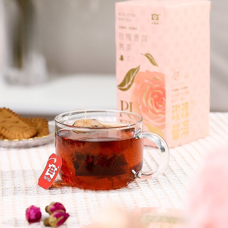 40g Pu'er Tea Rose Mellow Ripe Pu'er Tea Bags 1.6g Each 25 Sachets