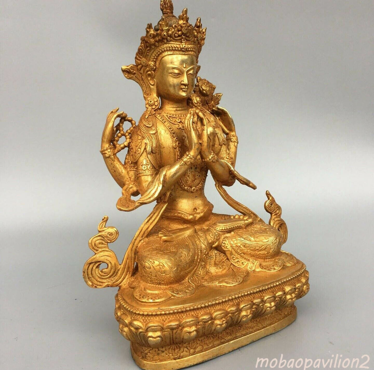 New Handmade Tibetan Avalokiteshvara Chenrezig Buddha Statue Guanyin Buddhism